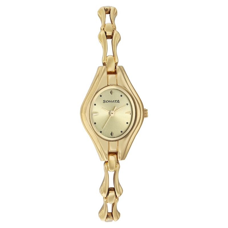 Sonata Quartz Analog Champagne Dial Strap Watch for Women