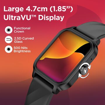 Fastrack Revoltt FS1 Smart Watch 1.85'' UltraVU Display Blazing Fast UI Working Crown AI Voice Assistant