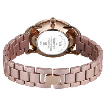 Vyb Charmer By Fastrack Quartz Analog Pink Dial Metal Strap Watch For Girls