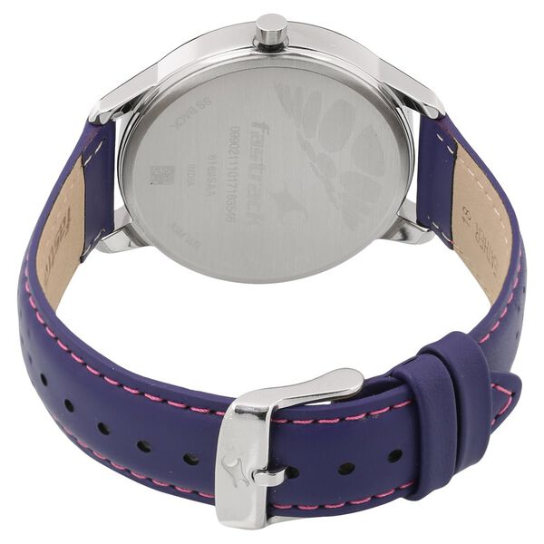 Fastrack Loopholes Quartz Analog Purple Dial Leather Strap Watch for Girls - image number 3