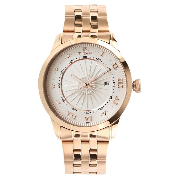 Titan Regalia Sovereign Quartz Analog with Date Silver Dial Stainless Steel Strap Watch for Men - image number 0