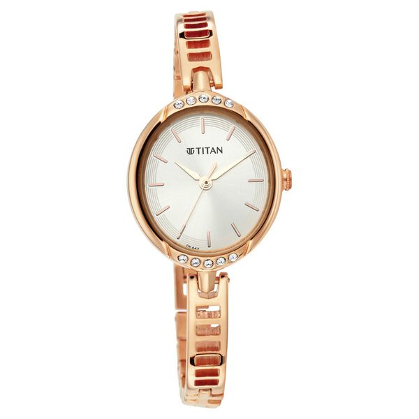 Titan Quartz Analog Silver Dial Metal Strap Watch for Women - image number 0
