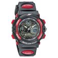 SF Quartz Analog Digital Black Dial PU Strap Watch for Men