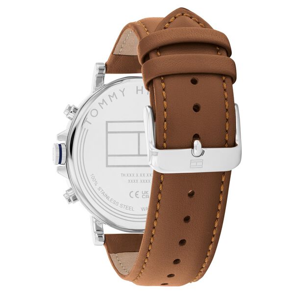 Tommy Hilfiger Quartz Multifunction Yellow Dial Brown Leather Strap Watch for Men - image number 2