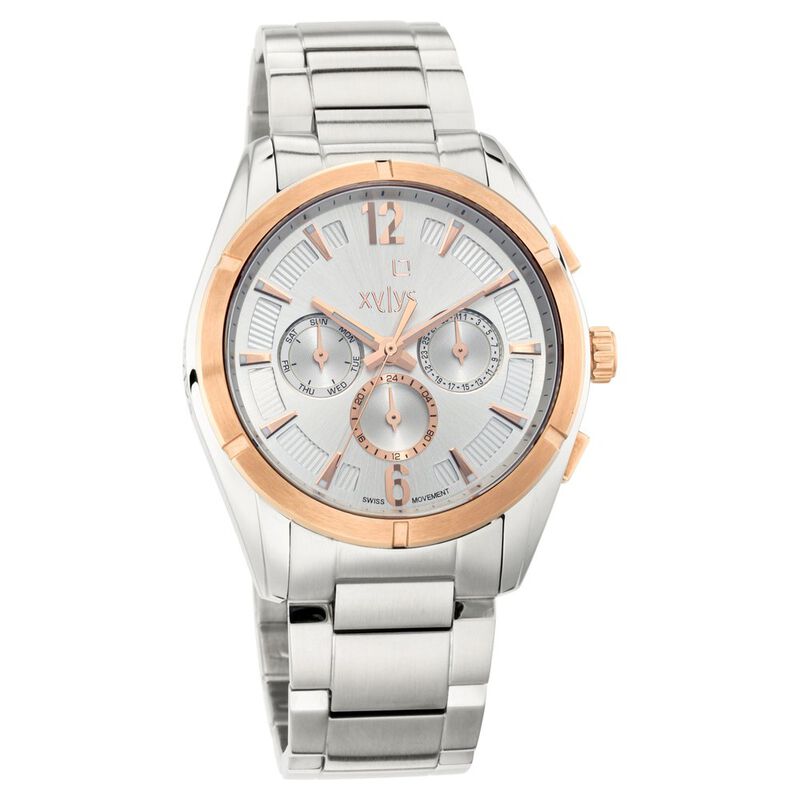 Xylys Swiss Multifunction Silver Stainless Steel Strap and Dial Watch For Men