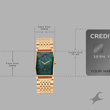 Fastrack Oceanyx 2.0 Analog Watch for Women with Dark Green Dial & Rose Gold Metal Strap