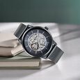 Titan Skeletal Automatic Gold Dial Gold Stainless Steel Strap Watch for Men