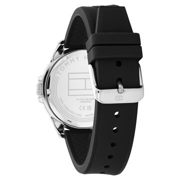 Tommy Hilfiger Quartz Analog Black Dial Black Silicone Strap Watch For Men