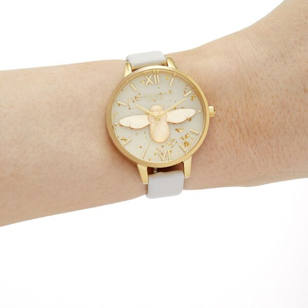 Olivia Burton Quartz Analog Pink Dial Leather Strap Watch for Women - image number 3