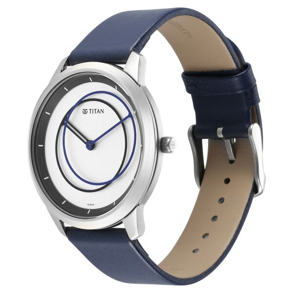 Titan Quartz Analog Silver Dial Leather Strap Watch for Men - image number 2