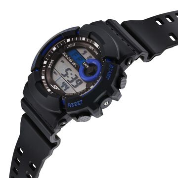 SF Digital Dial Black Polyurethane Strap Watch For Men