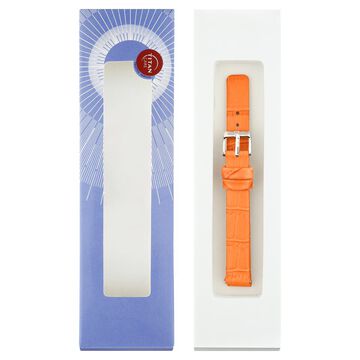 12 mm Orange Genuine Leather Strap for Women