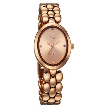 Vyb Enigma By Fastrack Quartz Analog Rose Gold Dial Rose Gold Metal Strap Watch For Girls