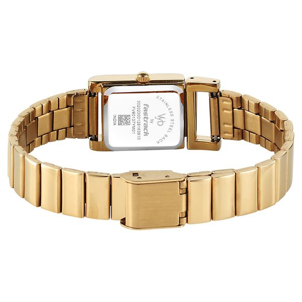 Vyb Muse By Fastrack Quartz Analog Black Dial Golden Stainless Steel Strap Watch For Girls - image number 5
