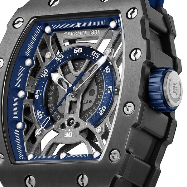 Cerruti 1881 Quartz Analog Grey Dial Blue Silicone Strap Watch For Men - image number 2