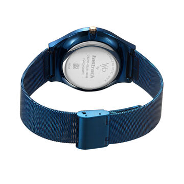 Fastrack Vyb Successor Quartz Analog Blue Dial Stainless Steel Strap Watch for Girls