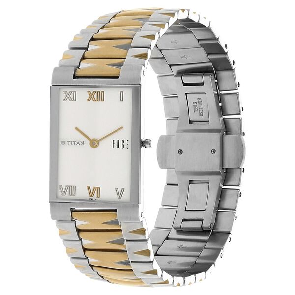 Titan Edge White Dial Analog Stainless Steel Strap Watch for Men - image number 1
