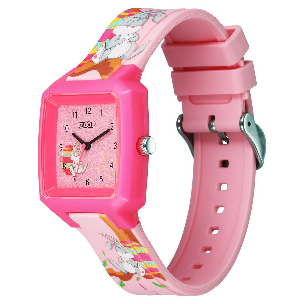 Buy Online Zoop By Titan Forest Story Quartz Analog Pink Dial Silicone Strap Watch For Kids 26039pp03w p Titan