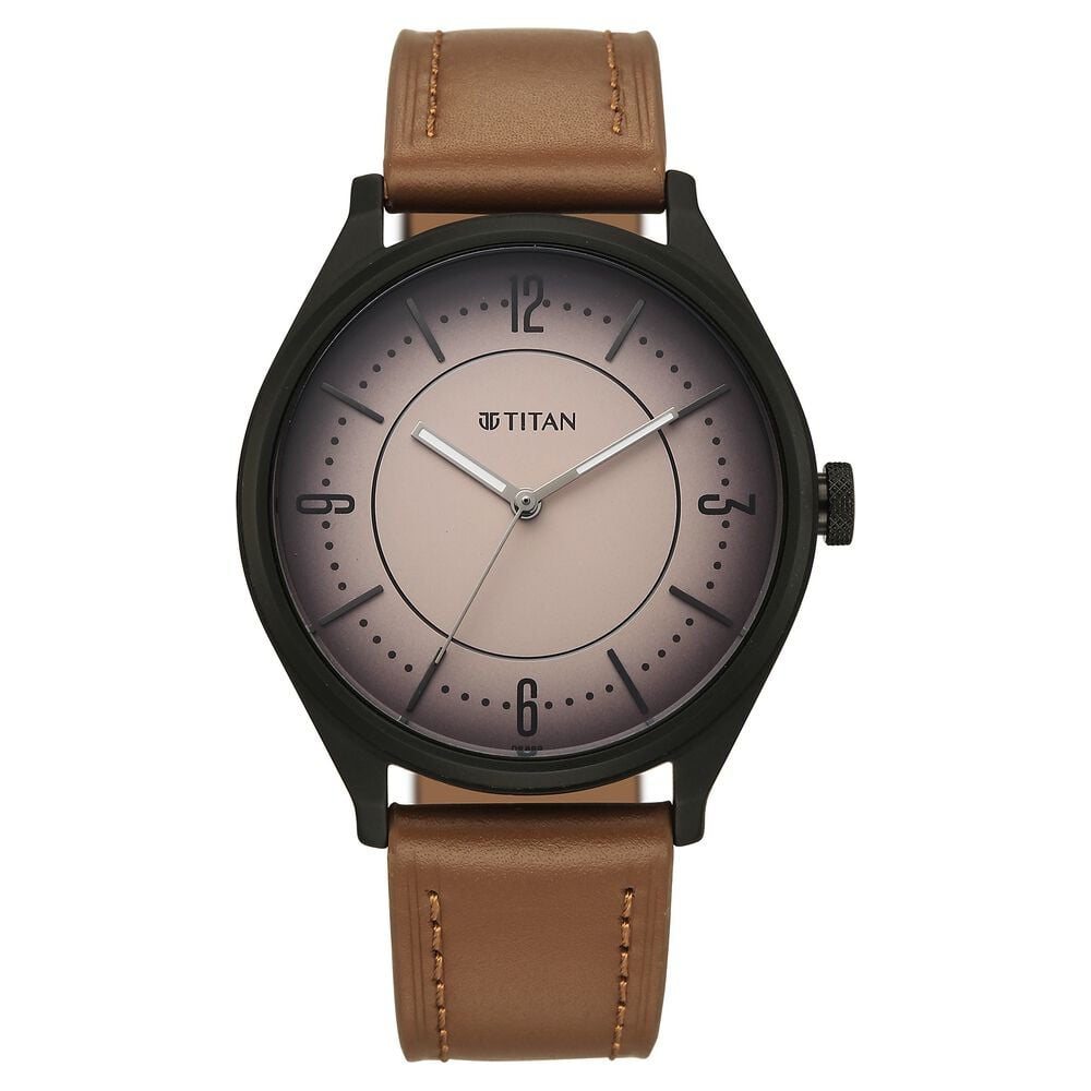 Titan Neo Basics Analog with Beige Dial Brown Leather Strap Watch for Men-picture-14