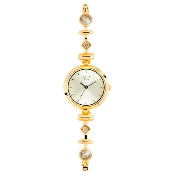 Titan Raga Facets Champagne Dial Analog Stainless Steel Strap Watch for Women - image number 0