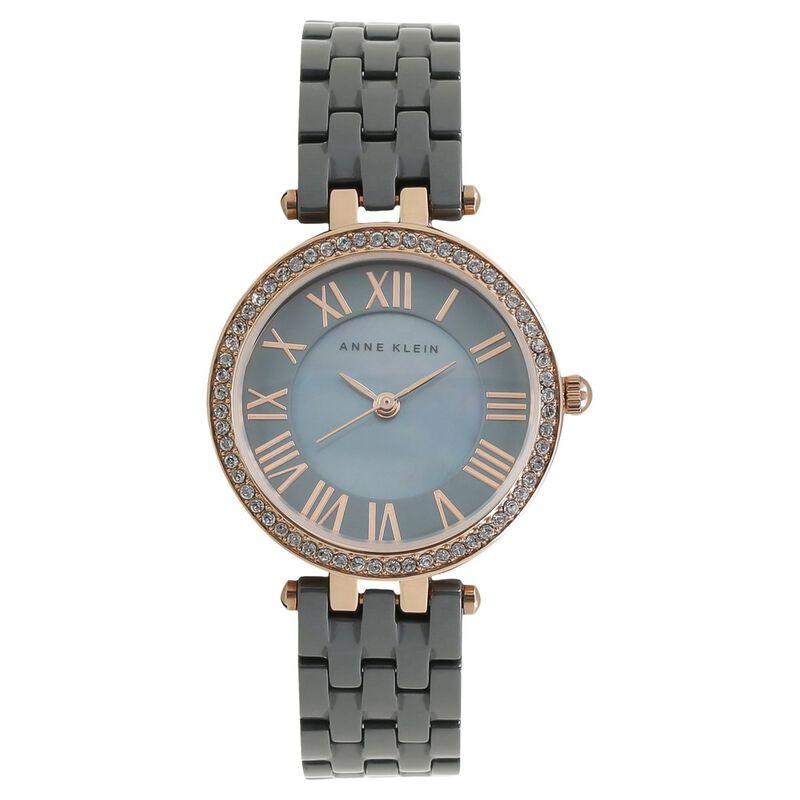 Anne Klein Quartz Analog Mother of Pearl Dial Ceramic Strap Watch for Women