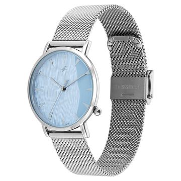 Fastrack Stunners X Quartz Analog Blue Dial Stainless Steel Strap Watch For Girls