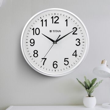 Titan 30cm White faced Silent Wall Clock for Modern Homes