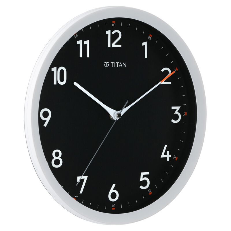 Buy Online Titan Contemporary Black Wall Clock with Silent Sweep
