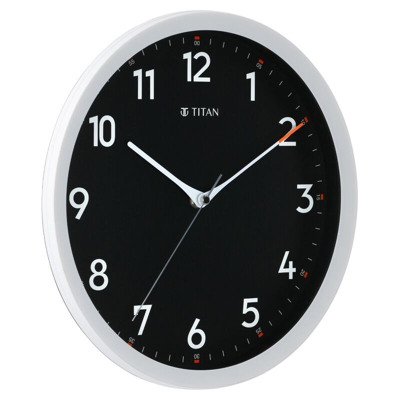 Titan Contemporary Balck Wall Clock with Silent Sweep Technology - 30 cm x 30 cm (Medium) - image number 2