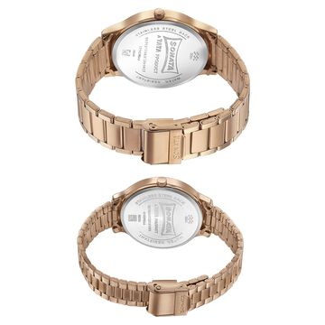 Sonata Modern Bandhan Quartz Analog Silver Dial Stainless Steel Strap Watch for Couple