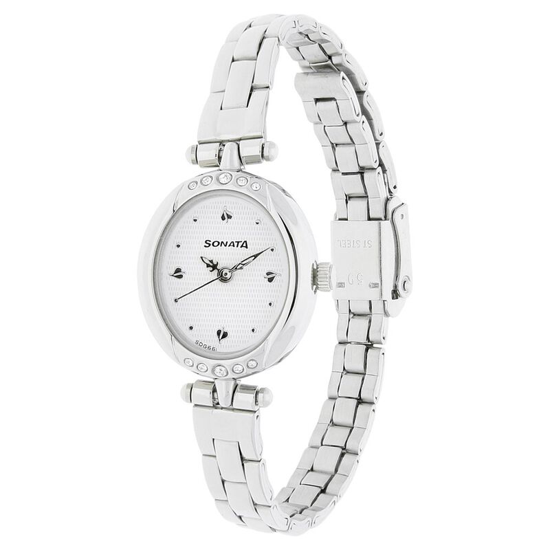 Sonata Wedding White Dial Women Watch With Stainless Steel Strap - image number 1