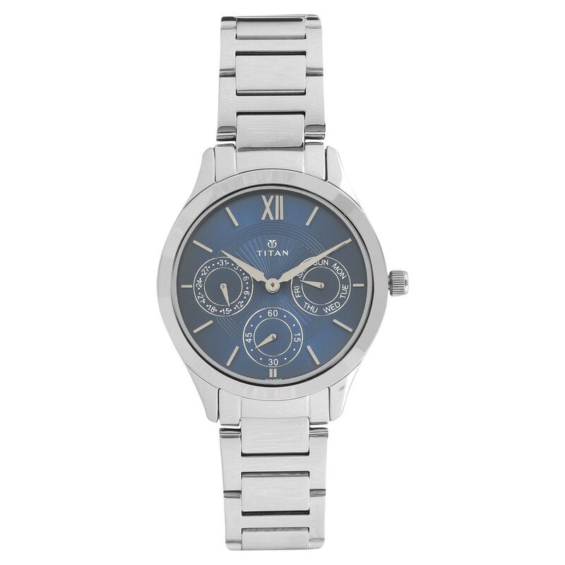 Titan Workwear Blue Dial Women Watch With Stainless Steel Strap - image number 0