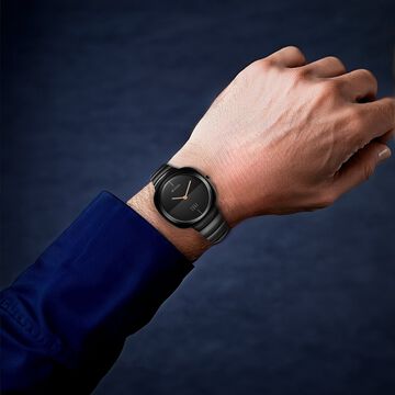 Titan Edge Squircle Quartz in Rich Black with Glossy Ceramic Unisex Watch