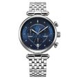Xylys Quartz Chronograph Blue Dial Silver Stainless Steel Strap Watch For Women - image number 1
