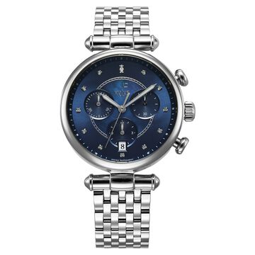 Xylys Quartz Chronograph Blue Dial Silver Stainless Steel Strap Watch For Women