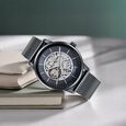 Titan Skeletal Automatic Blue Dial Brown Leather Strap Watch for Men