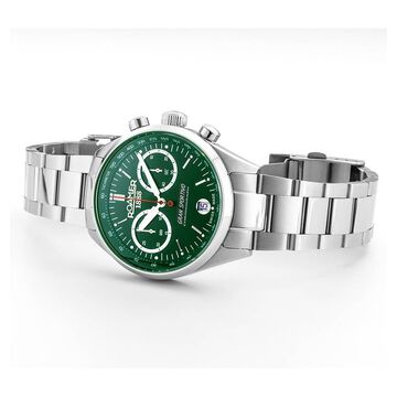 Roamer Gran Sportivo Quartz Chronograph With Date Green Dial Silver Stainless Steel Strap Watch For Men