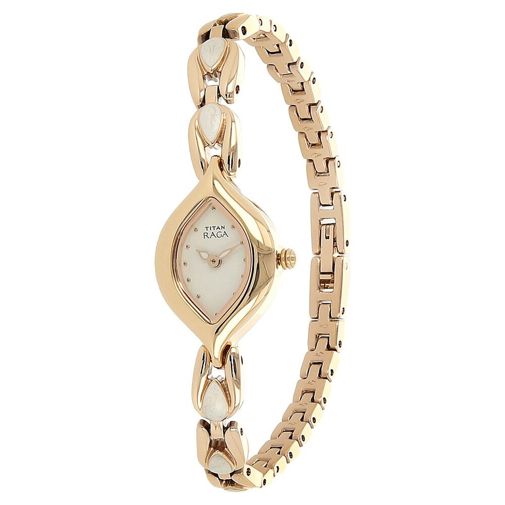 Buy Online Titan Quartz Analog White Dial Metal Strap Watch for Women nk2012wm02 Titan
