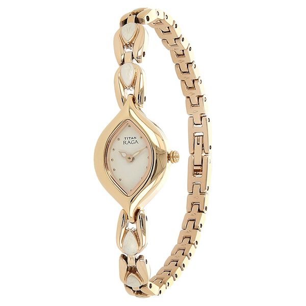 Titan Quartz Analog White Dial Metal Strap Watch for Women - image number 1