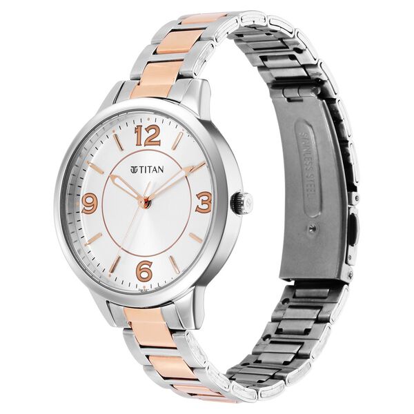 Titan Trendsetters Silver White Dial Analog Stainless Steel Strap Watch for Women - image number 2