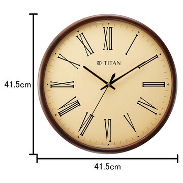 Titan Classic Wooden Wall Clock in Roman Numerals with Silent Sweep - 41.5 cm x 41.5 cm (Large)