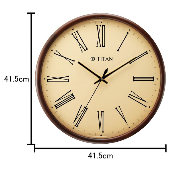 Titan Classic Wooden Wall Clock in Roman Numerals with Silent Sweep - 41.5 cm x 41.5 cm (Large) - image number 2