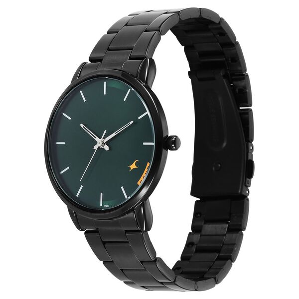 Fastrack Stunners Quartz Analog Green Dial Silver Stainless Steel Strap Watch For Guys - image number 2