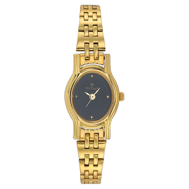 Titan Quartz Analog Black Dial Watch for Women