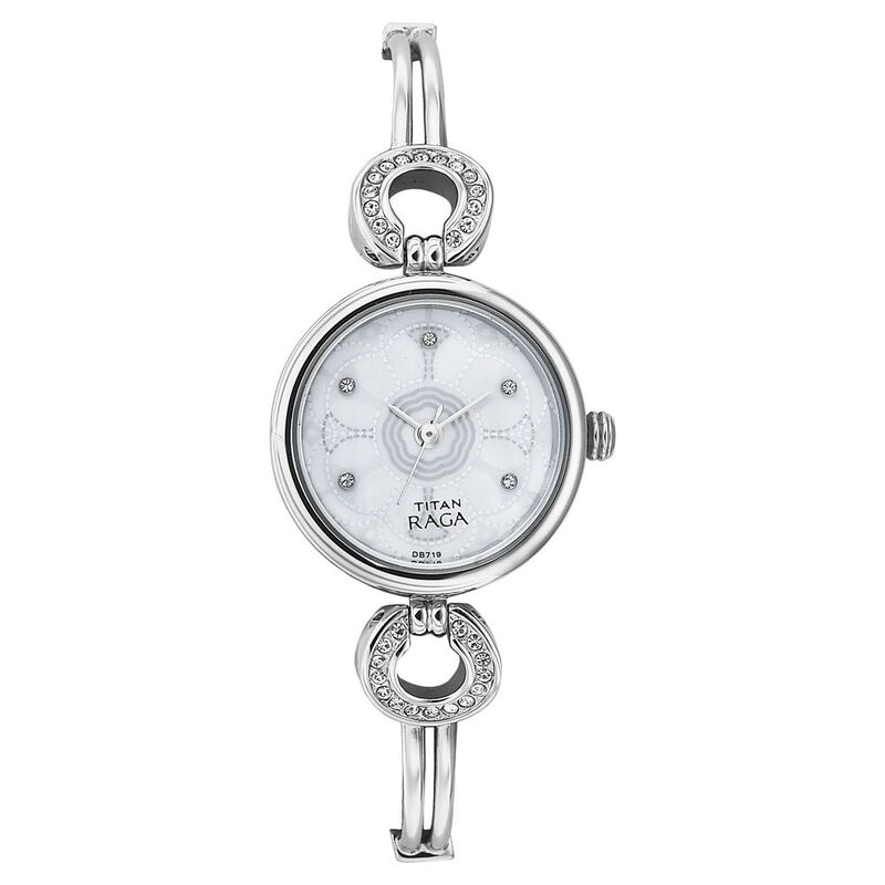 Titan Quartz Analog Blue Dial Metal Strap Watch for Women