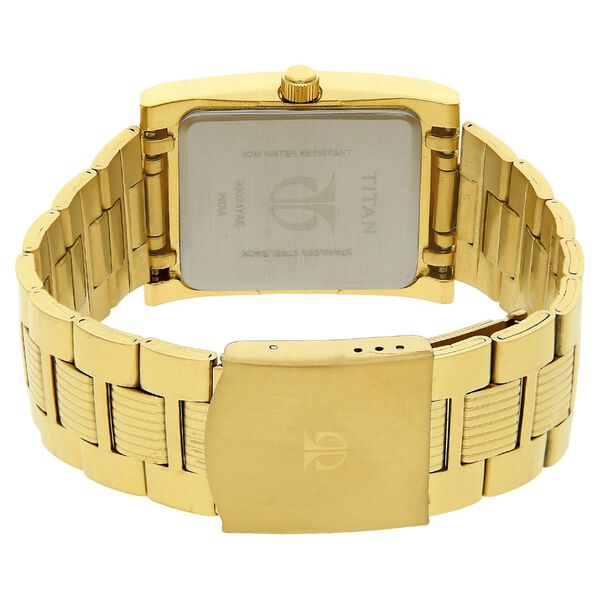 Titan Champagne Dial Analog with Day and Date Stainless Steel Strap Watch for Men - image number 3