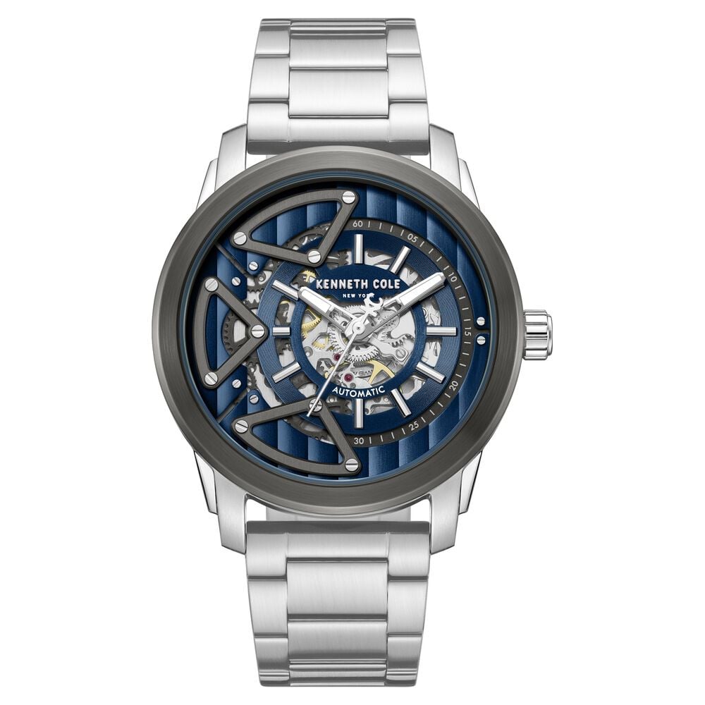 Kenneth Cole Automatic Blue Dial Silver Colour Stainless Steel Strap Watch For Men-image-26