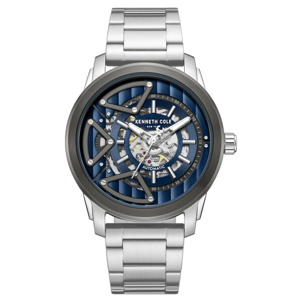 Kenneth Cole Automatic Blue Dial Silver Colour Stainless Steel Strap Watch For Men - image number 0