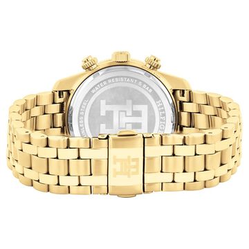 Tommy Hilfiger Chronograph Blue Dial Golden Color Stainless Steel Strap Watch For Men