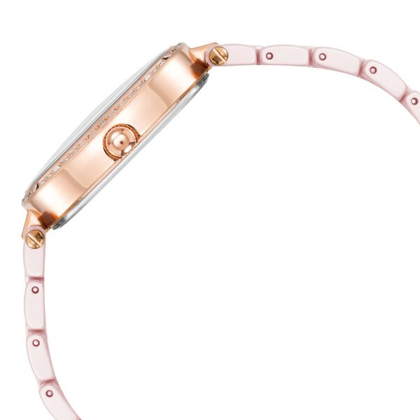 Anne Klein Quartz Analog Pink Dial Pink & Rose Gold Ceramic Strap Oval Shaped Watch For Women - image number 1